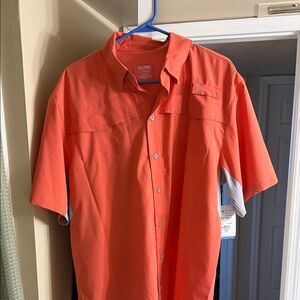 Reel Legends Men's Orange Casual Button-Down Shirt